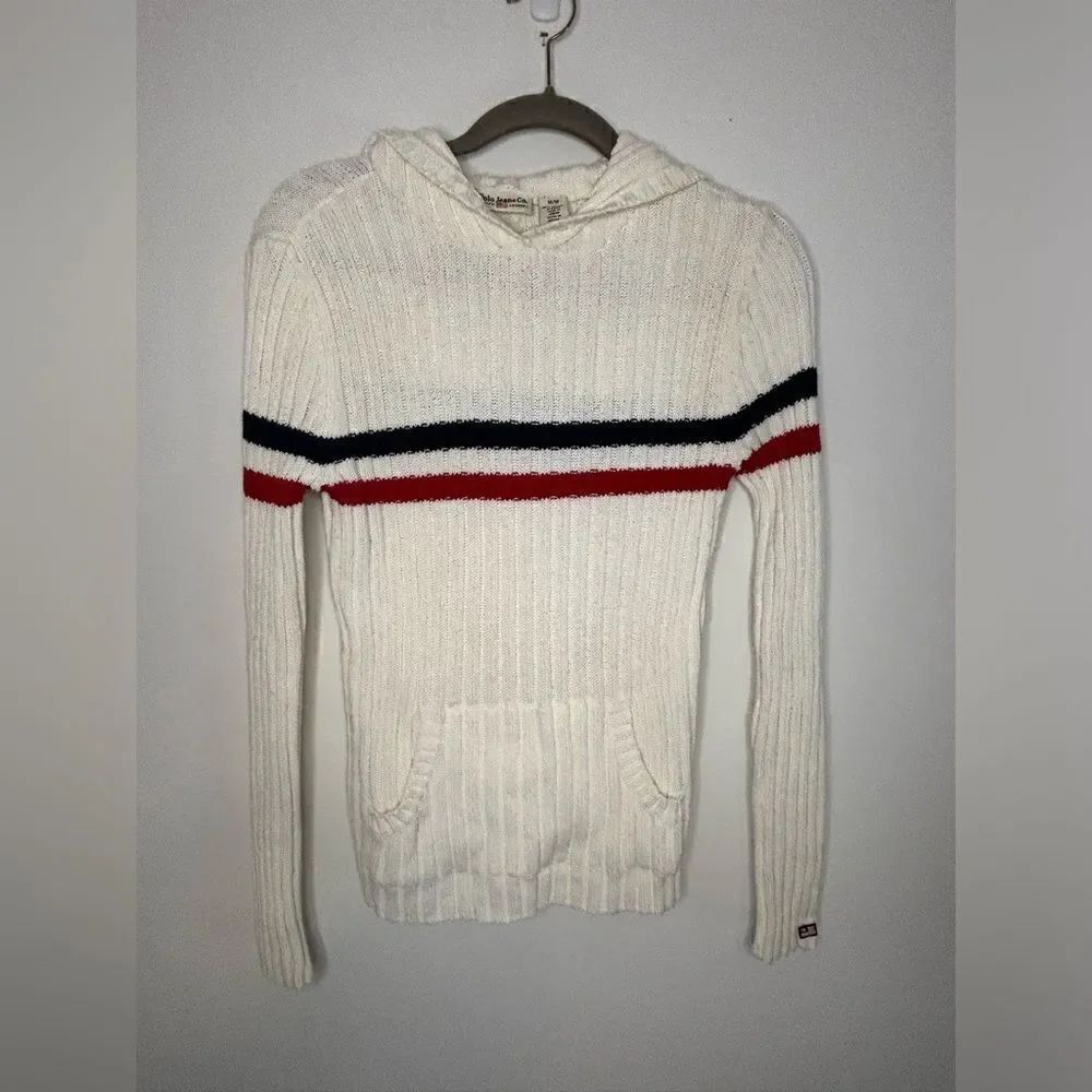 Ralph Lauren polo jeans Co. EUC vintage blue/red striped hooded sweater size M